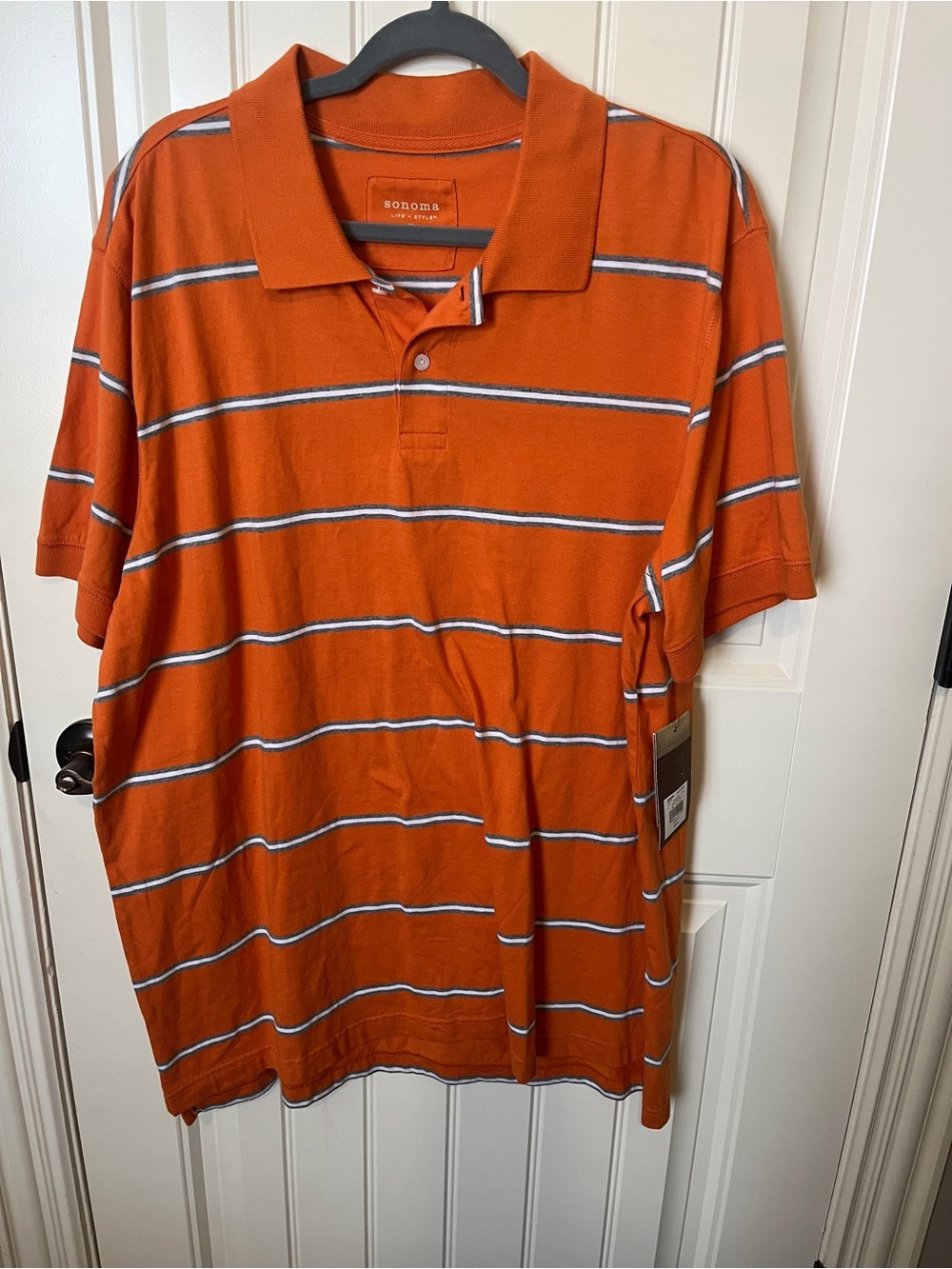 Sonoma Orange Striped Polo Shirt